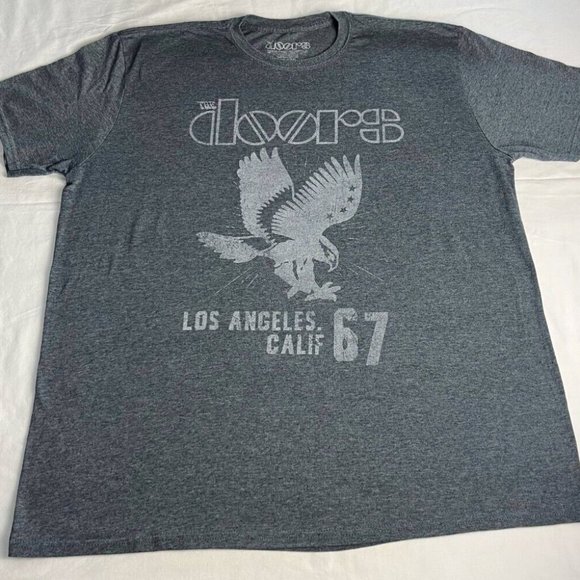 The Doors T-Shirt Women Size 2X Gray Crewneck Los Angeles Calf 67 Graphic Cotton - Picture 1 of 4